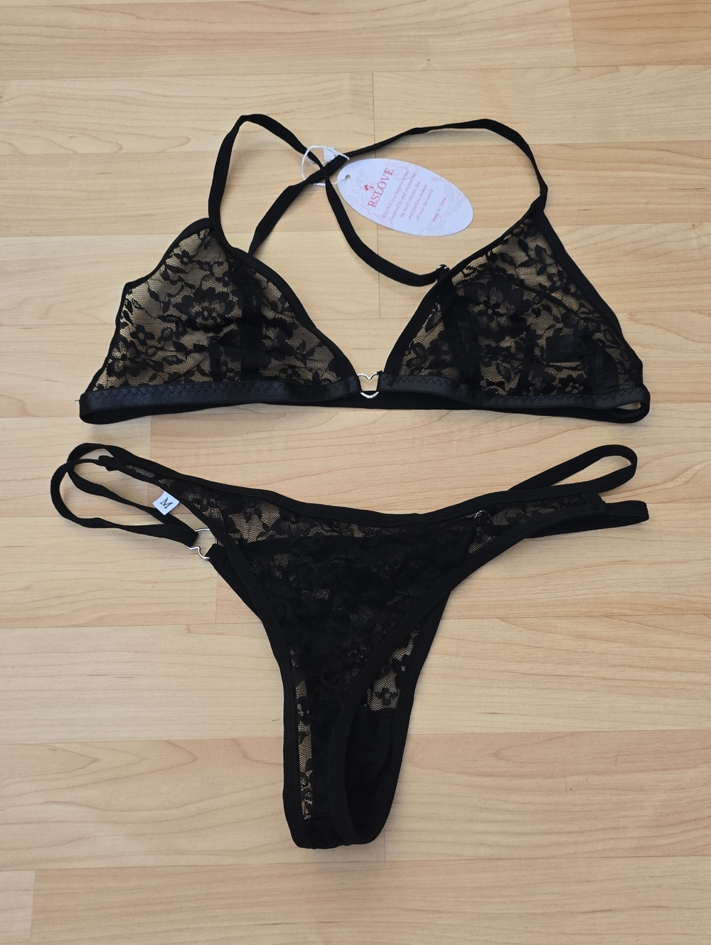 RSLOVE Women's Sexy Lingerie Set - 2 Piece Floral Lace Bra and Panty Sets